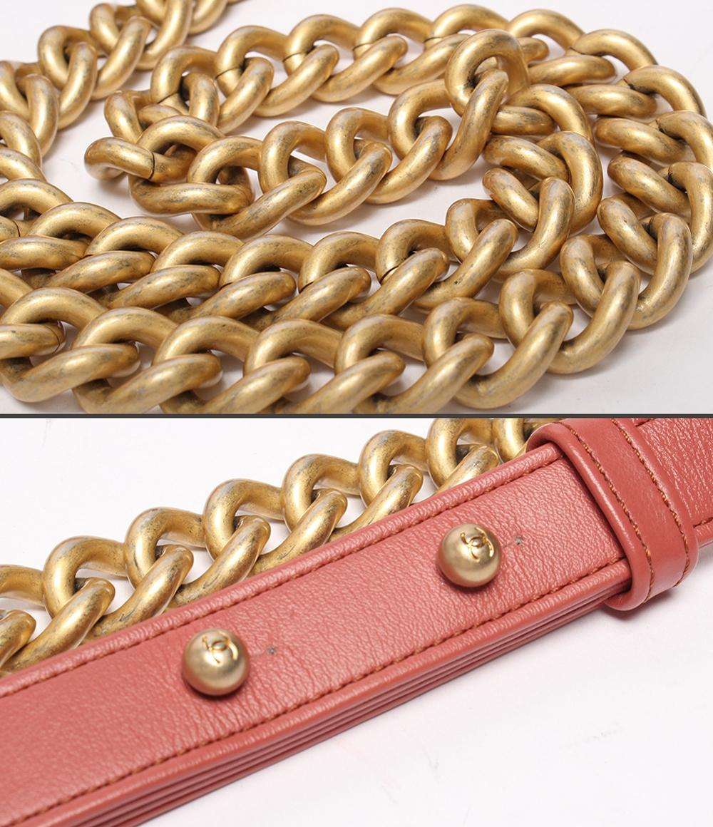 美品 CHANEL チェーンショルダーバッグ ゴールド金具 ラムスキン ボーイシャネル25 レディース シャネル