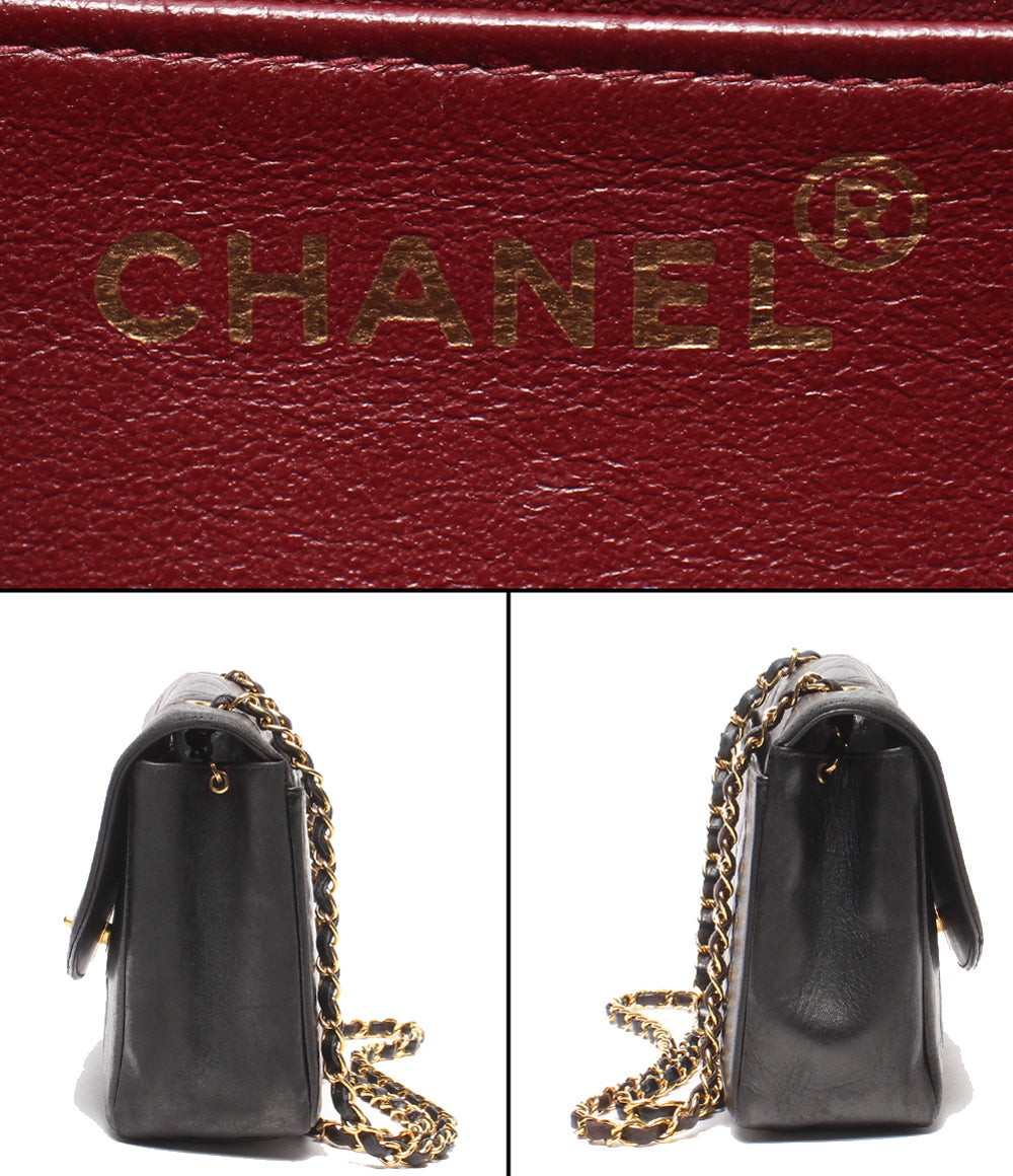 CHANEL チェーンショルダーバッグ 肩掛け ゴールド金具 マトラッセ ダイアナ25 シングルチェーン シングルフラップ 4番台 A01165 レディース シャネル