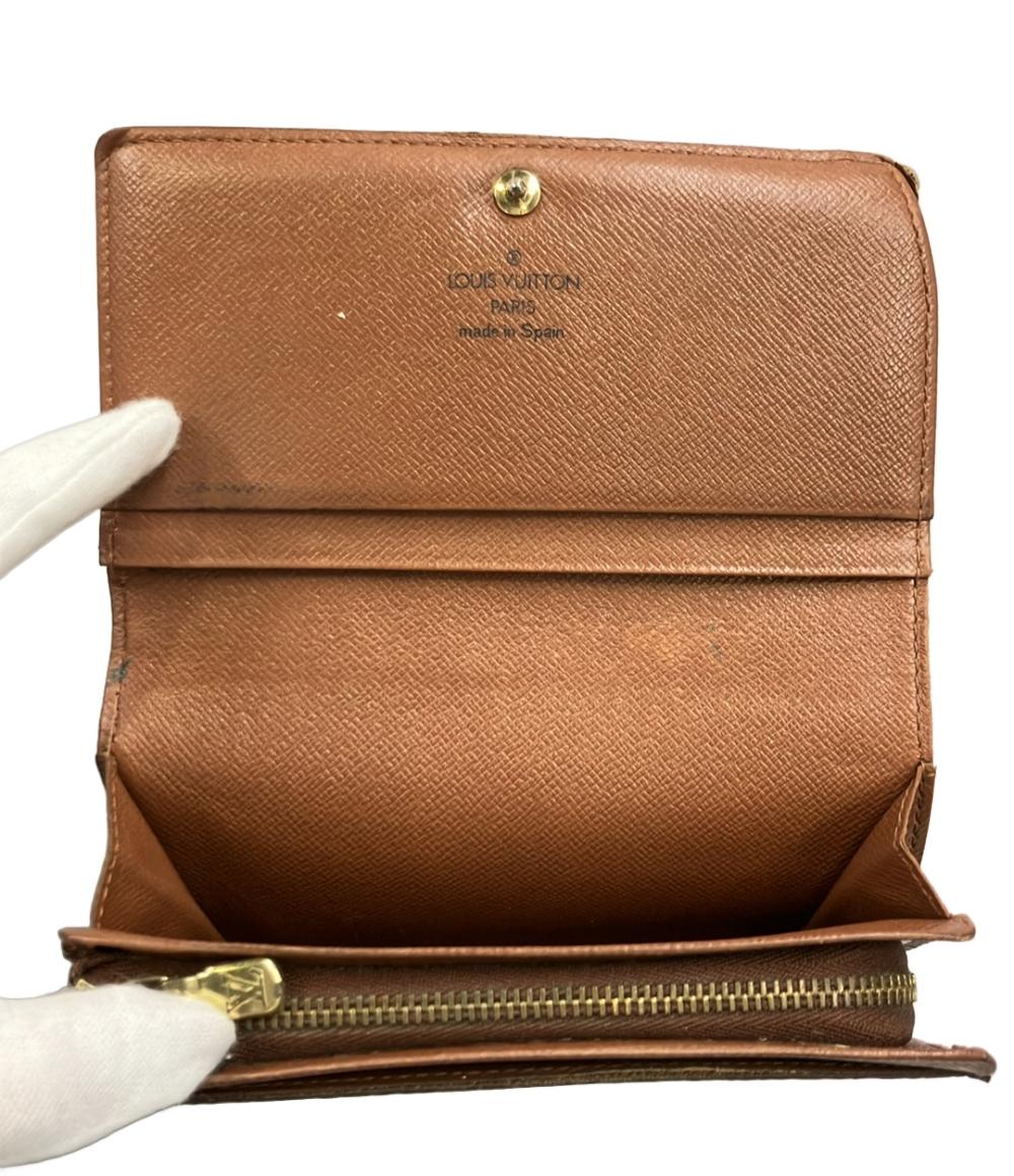 訳あり LOUIS VUITTON 二つ折り財布 ポルト モネ ビエ トレゾール モノグラム M61730 レディース ルイ・ヴィトン