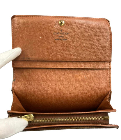 訳あり LOUIS VUITTON 二つ折り財布 ポルト モネ ビエ トレゾール モノグラム M61730 レディース ルイ・ヴィトン