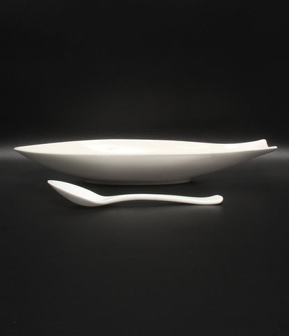 美品 Royal Copenhagen NIKKO ニッコー フィッシュトレイ ディッシュ 皿 33cm スープスプーン 19cm 2点セット ロイヤルコペンハーゲン