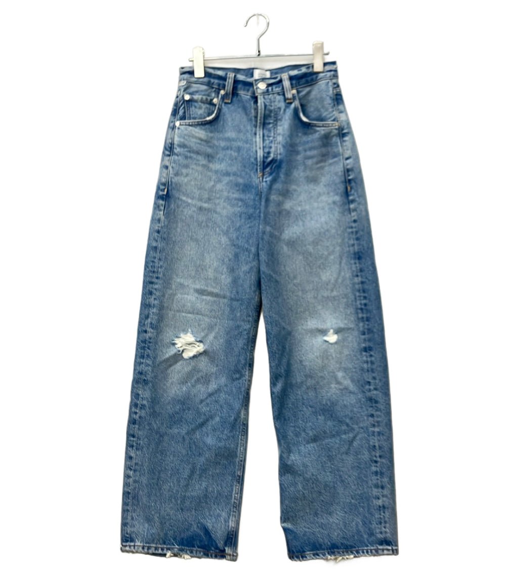 Citizens of humanity デニムパンツ ボタンフライ ダメージ加工 インディゴブルー Aylaジーンズ レディース SIZE 23 (XXS)