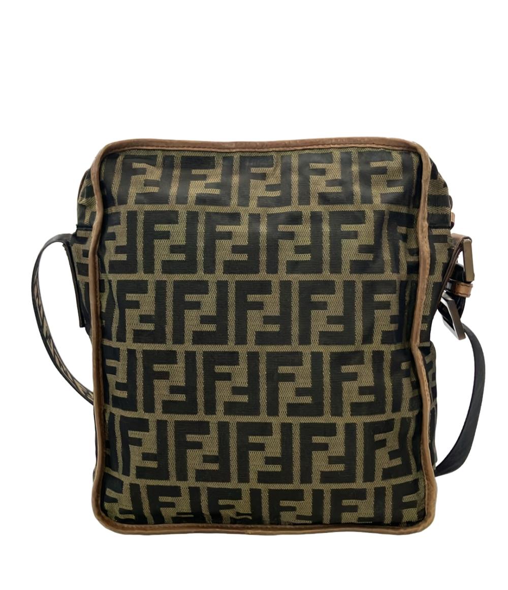 【売り尽くし】FENDI フェンディ ショルダーバッグ ズッカ 肩掛け 斜め掛け 7VA204 コーティングキャンバス  レザー   ブラウン 茶 ゴールド金具 レディース【中古品】 FENDI ショルダーバッグ 斜め掛け ズッカ レディース メンズ