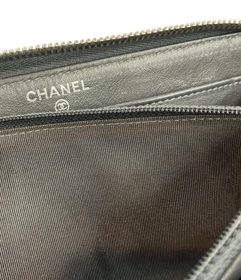 シャネル ラウンドファスナー長財布 シルバー金具 レディース CHANEL
