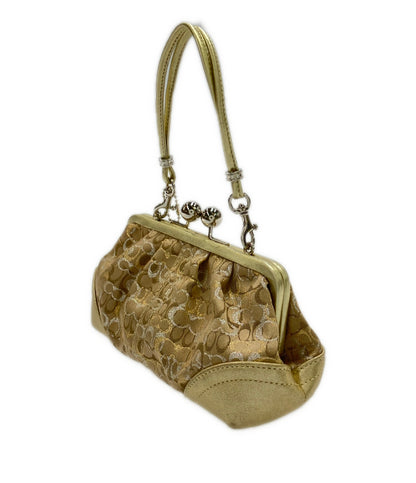 美品 COACH ハンドバッグ がま口 ポーチ ミニシグネチャー 3597 レディース コーチ