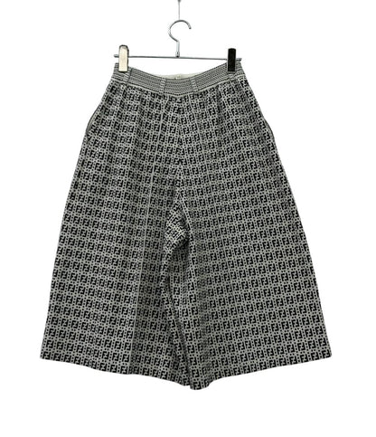 FENDI クロップドパンツ FF柄 ズッキーノ ワイド カプリ丈 ニット 黒 白 FENDI FZR724 AF4U レディース SIZE 40 (M) フェンディ