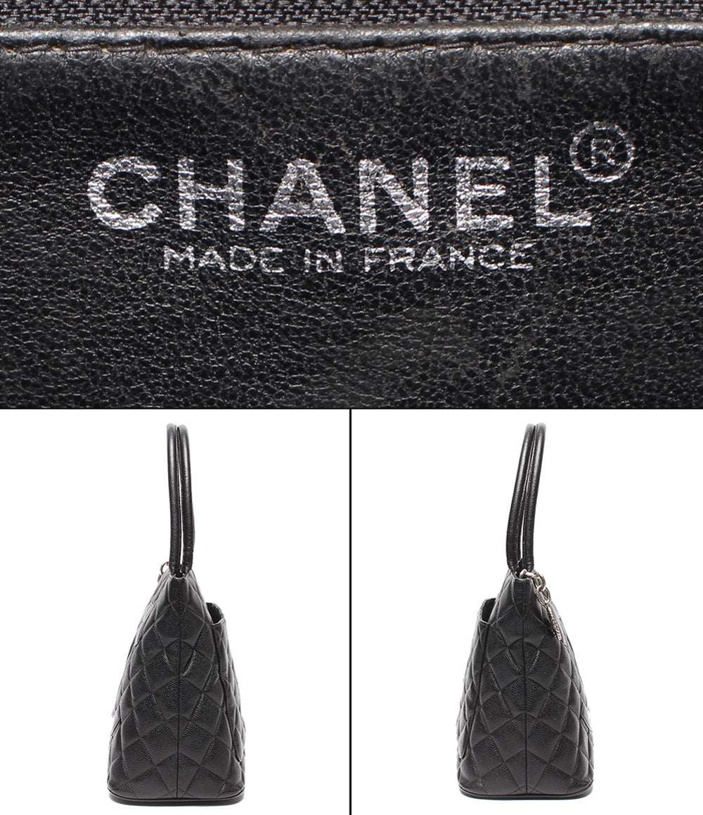 CHANEL トートバッグ シルバー金具 キャビアスキン マトラッセ 復刻トート ６番台 A01804 レディース シャネル