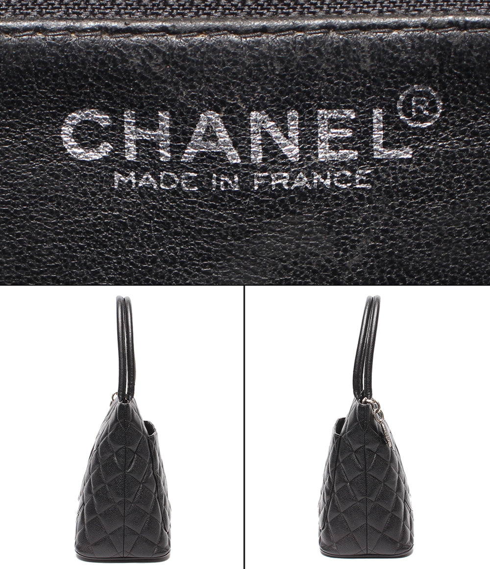 CHANEL トートバッグ シルバー金具 キャビアスキン マトラッセ 復刻トート ６番台 A01804 レディース シャネル