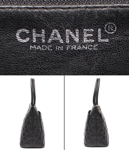 CHANEL トートバッグ シルバー金具 キャビアスキン マトラッセ 復刻トート ６番台 A01804 レディース シャネル