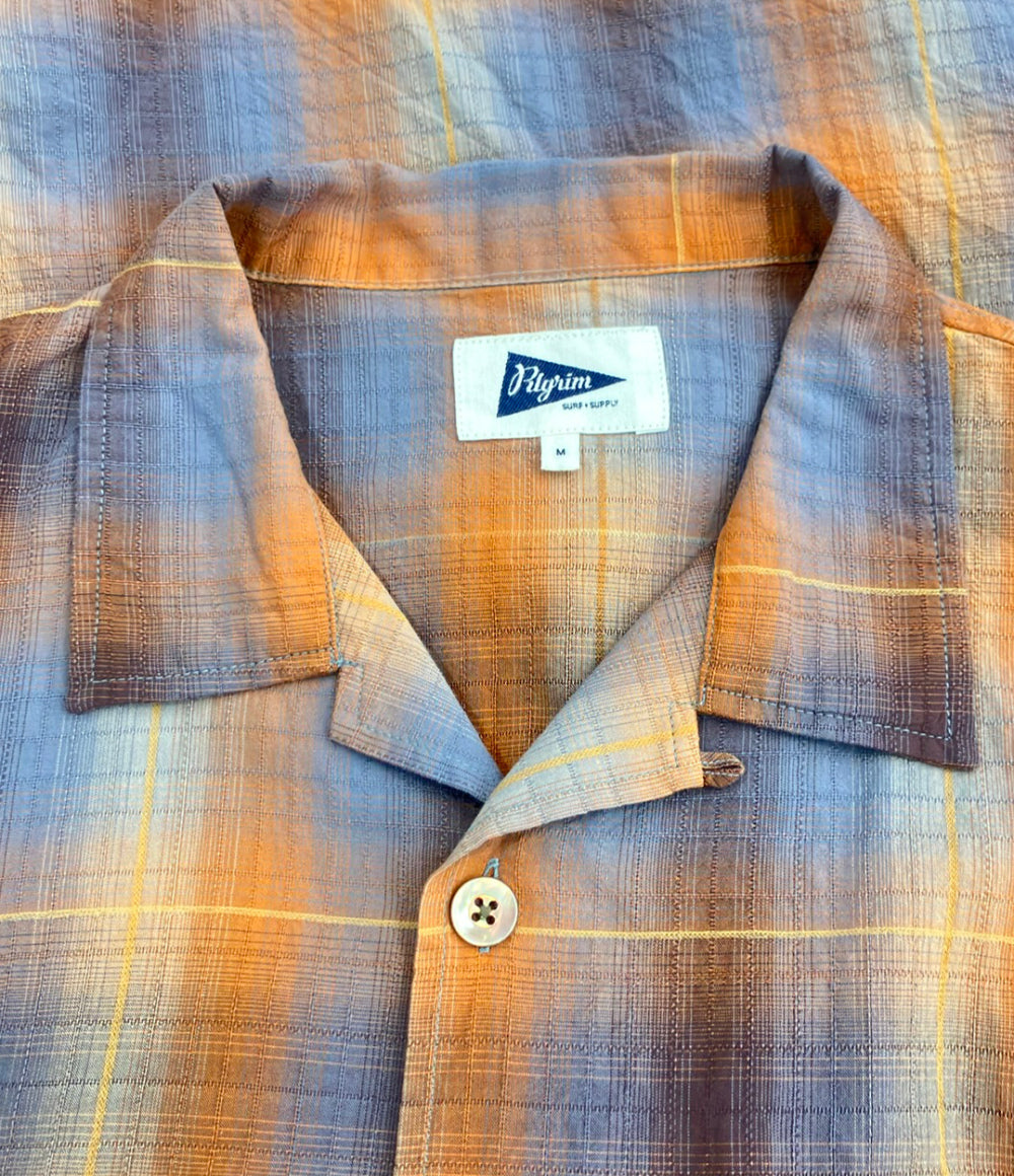 Pilgrim Surf+Supply 長袖 シャツ オンブレ チェック メンズ SIZE M ピルグリム サーフ+サプライ