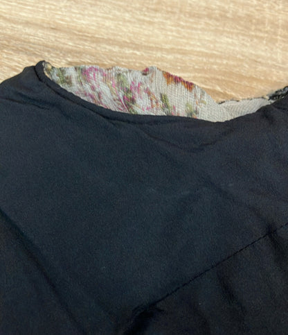 DOLCE & GABBANA 長袖ワンピース シルク シフォンスリーブ ツイード切替 ひざ丈 F6BG8T レディース SIZE 40 (S) ドルチェアンドガッバーナ