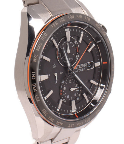 美品 CITIZEN 腕時計 電波ソーラー アテッサ ATTESA ソーラー ブラック H800-A1 メンズ シチズン