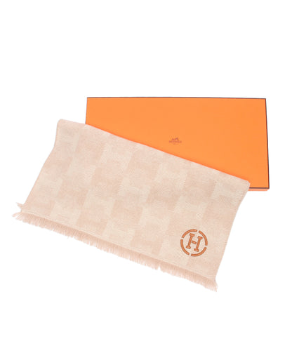 美品 HERMES マフラー Hジャガード カシミヤ100％ レディース メンズ エルメス