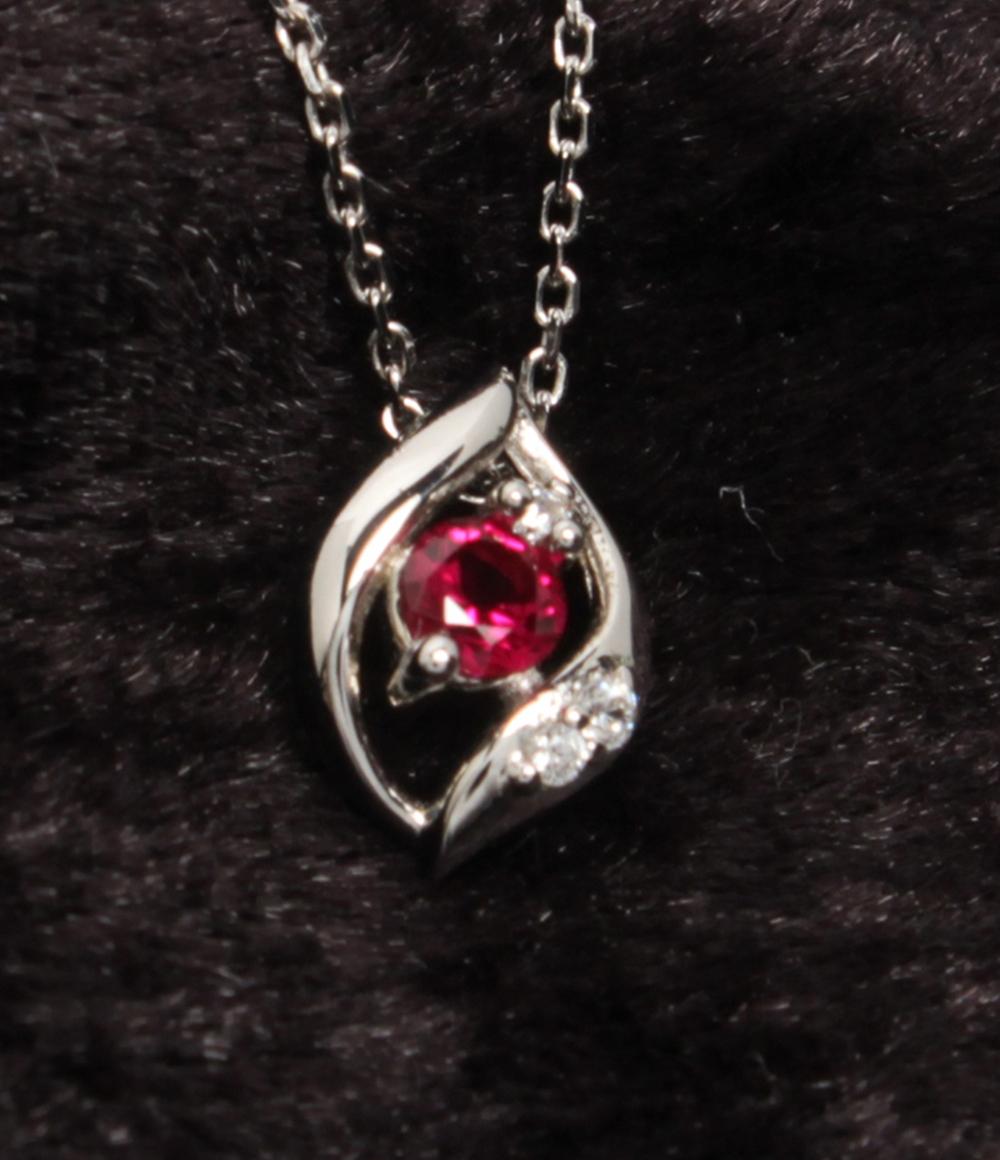 美品 エフ エイチ バード ネックレス SV925 ルビー レディース FH.BIRD