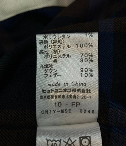 FRED PERRY ロングダウンコート パデッド ミリタリー 風 ローレルリース刺繍 ジップアップ スナップボタン F6304 メンズ SIZE UK10 (M)