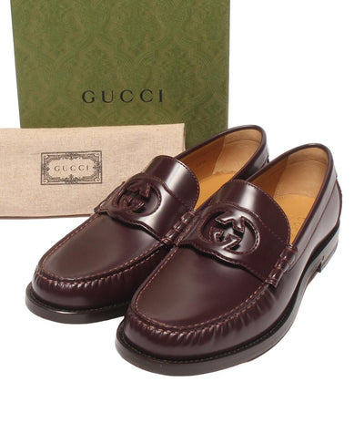 美品 GUCCI ローファー インターロッキング 738470 メンズ SIZE 8 1/2 (27.5cm) グッチ