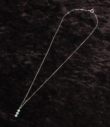 美品 ネックレス K10WG K10 エメラルド レディース