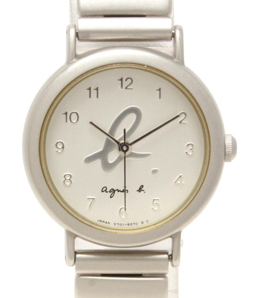 agnes b. アニエスベー 腕時計 クォーツ  bロゴ/SS V701-6190   マットシルバー レディース / 240001191946 OXZXkmyngJ8kL15xxQiZSijKWnrdPG