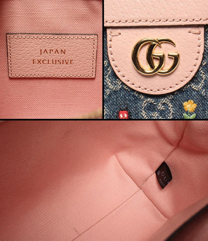 GUCCI 2wayショルダーバッグ ハンドバッグ 斜め掛け フラワー刺繍 デニム JAPAN EXCLUSIVE オフィディア 547551 520901 レディース グッチ