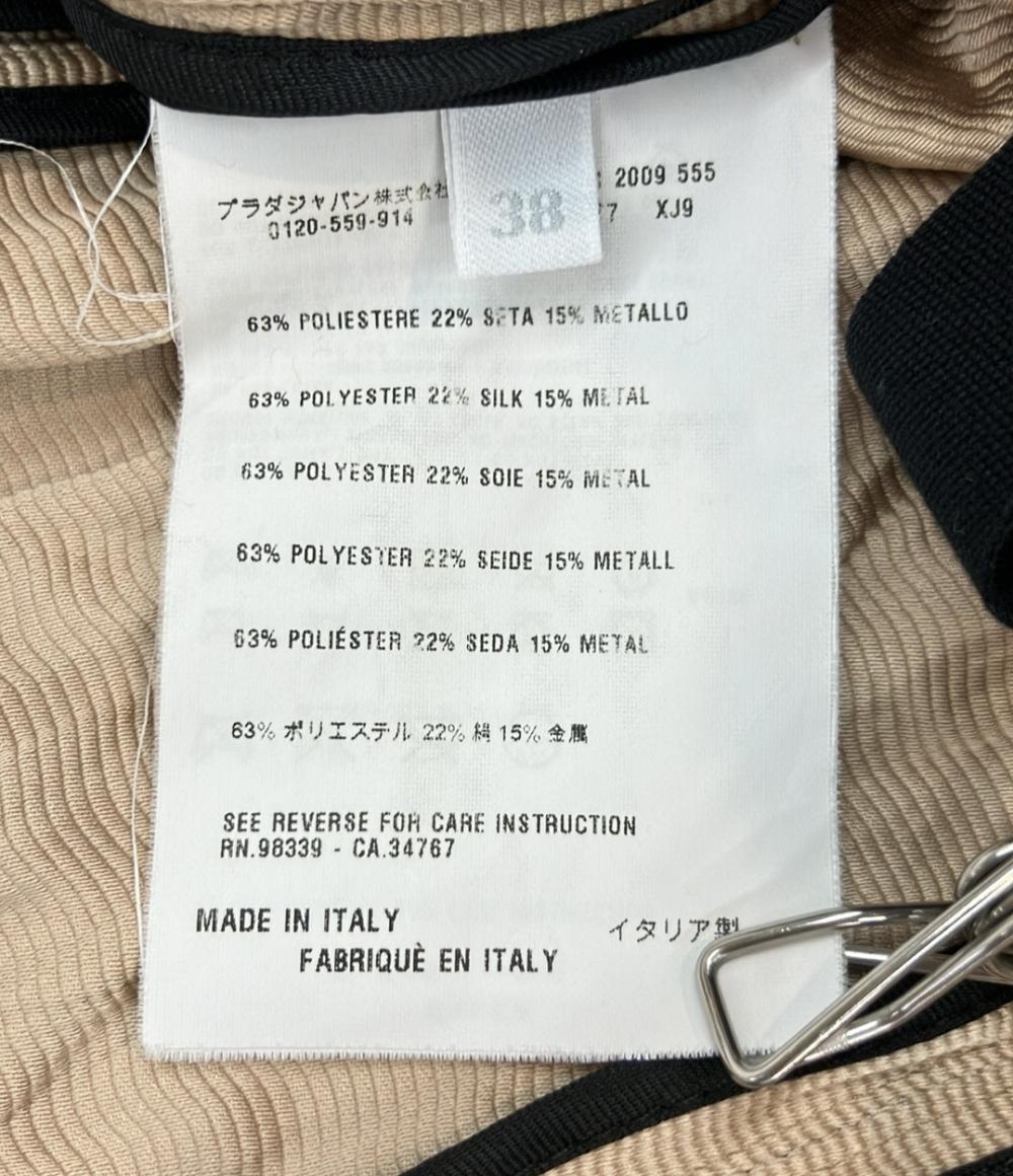 PRADA ジャケット センターリボン 布製タイ  タンカラー  2009年春夏 P6477  XJ9 レディース SIZE 36 (XS) プラダ