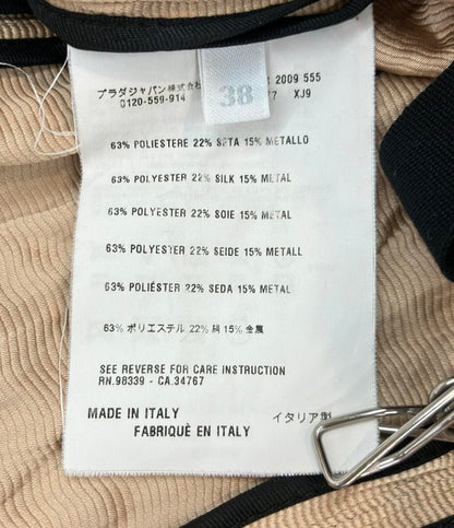 PRADA ジャケット センターリボン 布製タイ  タンカラー  2009年春夏 P6477  XJ9 レディース SIZE 36 (XS) プラダ