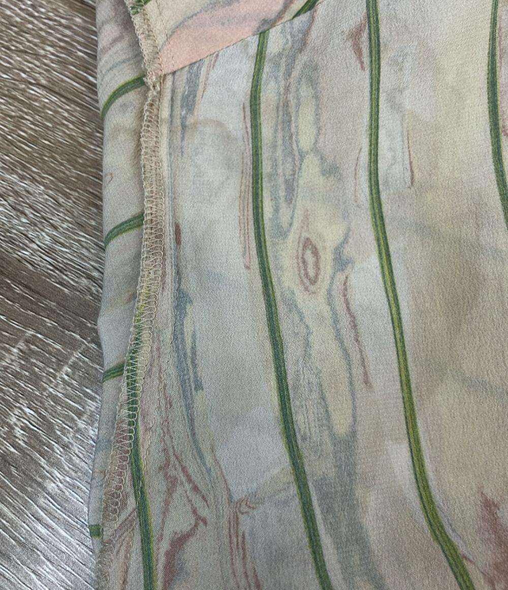 Mame Kurogouchi 長袖ワンピース シルク100% Marble Print Silk Shirt Dres MM22PS-DR704 レディース SIZE 2 (M) マメクロゴウチ