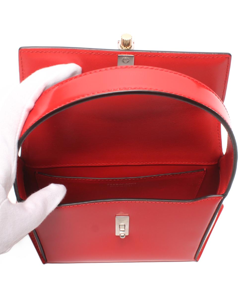 美品 FERRGAMO 2WAYハンドバッグ ショルダーバッグ 肩掛け 斜め掛け ジオメトリック ミニバッグ レディース フェラガモ