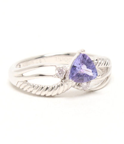 美品 リング 指輪 K18WG タンザナイト 0.64ct ピンクダイヤ 0.05ct レディース SIZE 11号