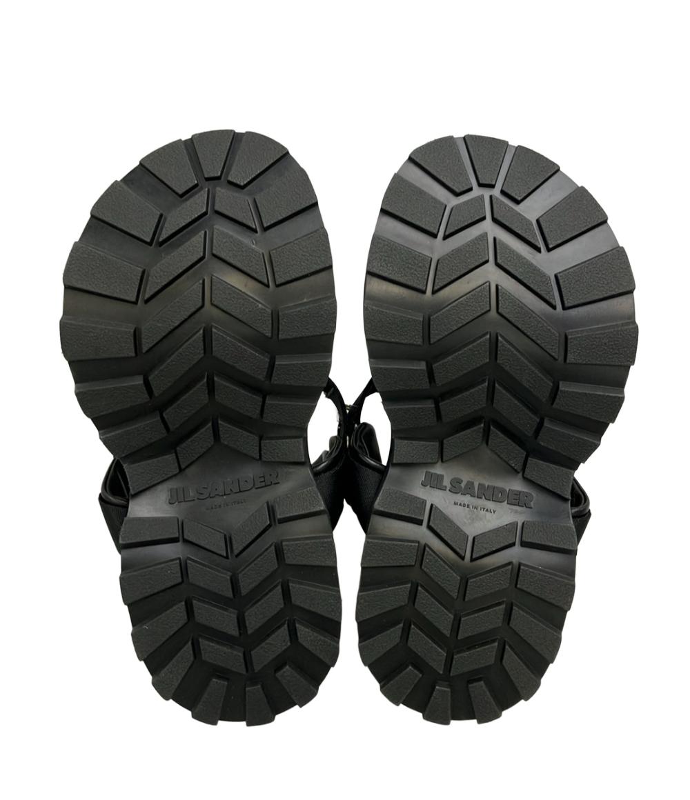 美品 JIL SANDER プラットフォームサンダル クロスストラップ JP38010A
