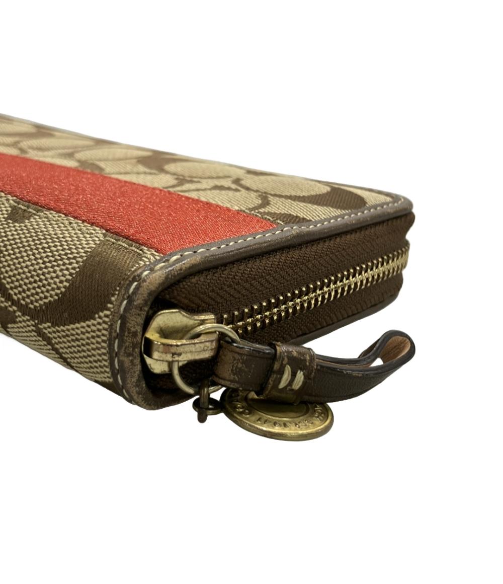 コーチ ラウンドファスナー長財布 シグネチャー レディース COACH