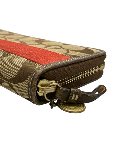 コーチ ラウンドファスナー長財布 シグネチャー レディース COACH