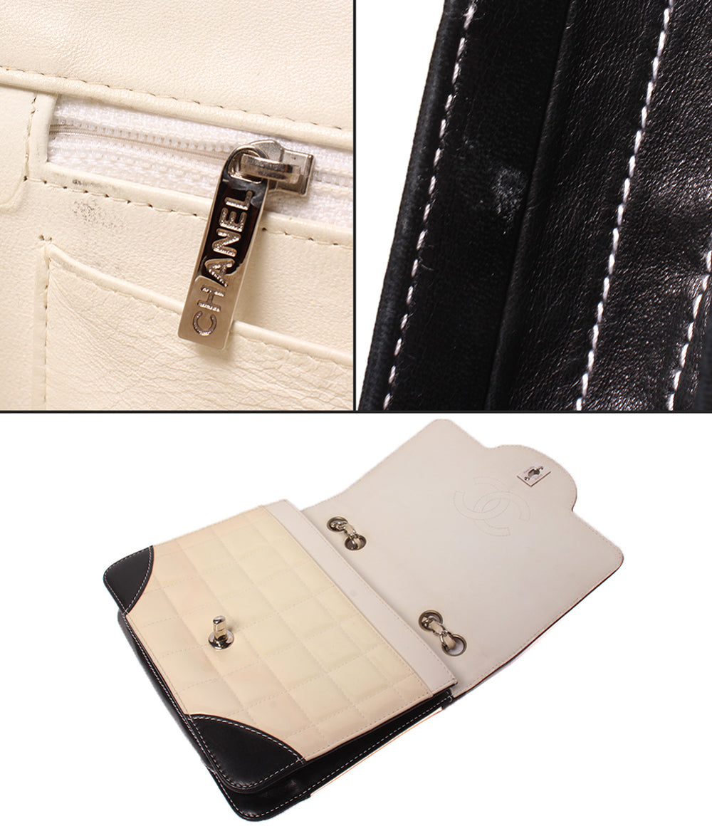 CHANEL チェーンショルダーバッグ ダブルチェーン シルバー金具 6番台