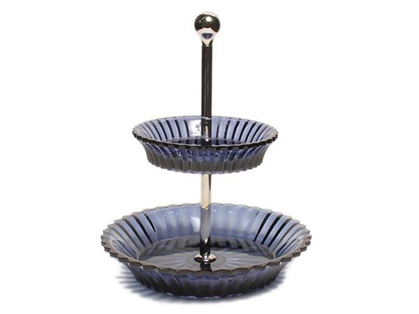 美品 バカラ ケーキスタンド 二段 ミルニュイ Baccarat