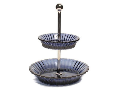 美品 バカラ ケーキスタンド 二段 ミルニュイ Baccarat