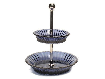 美品 バカラ ケーキスタンド 二段 ミルニュイ Baccarat