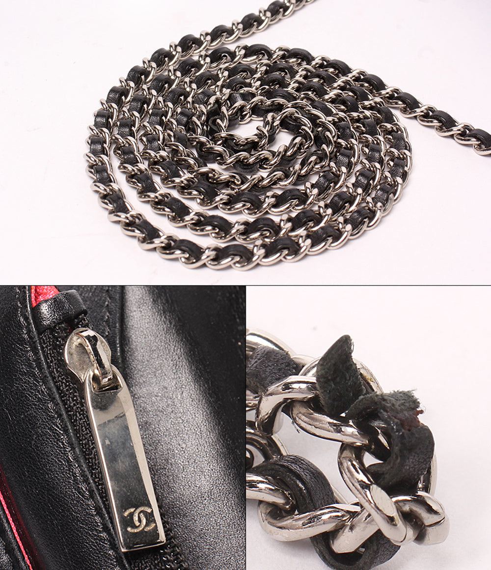 CHANEL チェーンウォレット チェーンショルダーバッグ 斜め掛け シルバー金具 14番台 カンボンライン レディース シャネル