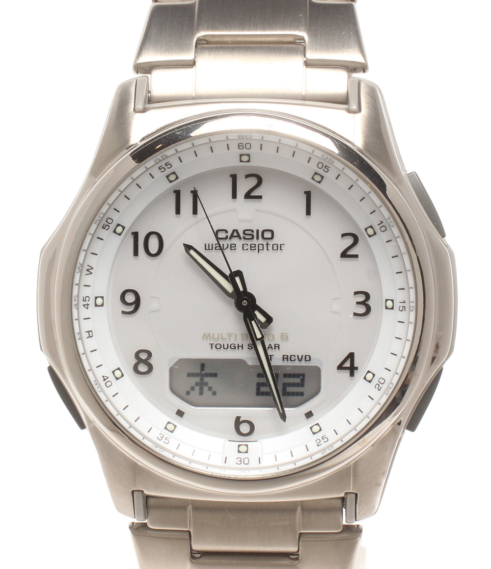 美品 CASIO 腕時計 ウエーブセプター WAVE CEPTOR ソーラー WVA-M630TDE-7AJF メンズ カシオ
