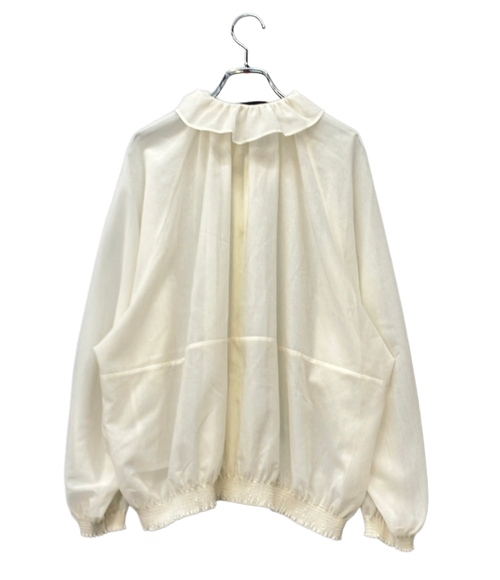 美品 Drawer 長袖シャツ ブラウス フリルカラーシアー 6521-2-991375 レディース SIZE 38 (S) ドゥロワー
