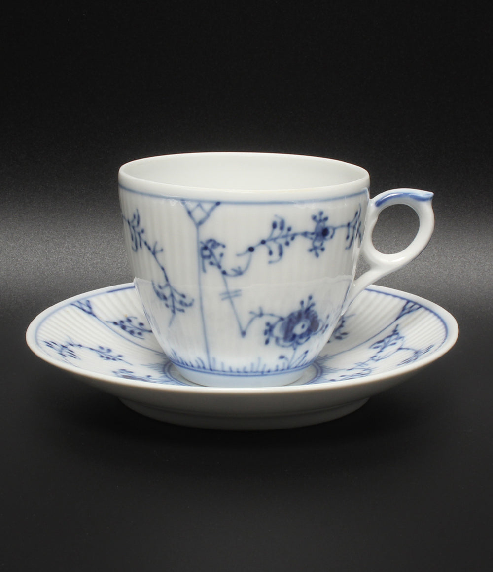 美品 Royal Copenhagen カップ＆ソーサー ブルーフルーテッド プレイン ロイヤルコペンハーゲン