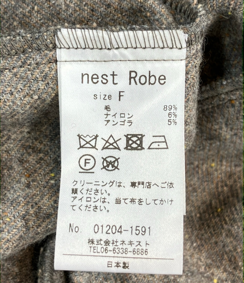 美品 nest Robe ウールネップパイルローブ レディース SIZE F (M) ネストローブ