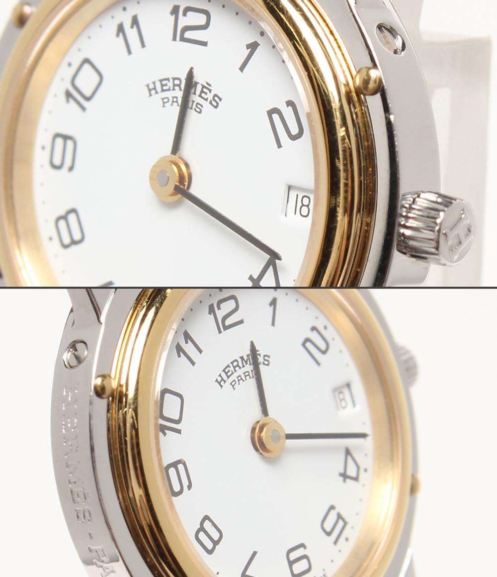 エルメス 腕時計 ○Z刻印 クリッパー クオーツ ホワイト レディース HERMES