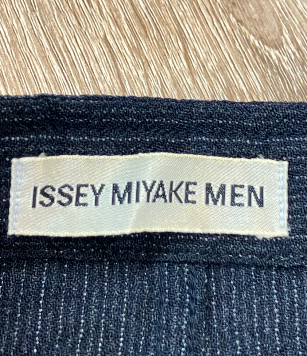 ISSEY MIYAKE MEN スタンドカラージャケット フロントボタン ネイビー ウール ME81-FD525 メンズ SIZE S イッセイミヤケ メン