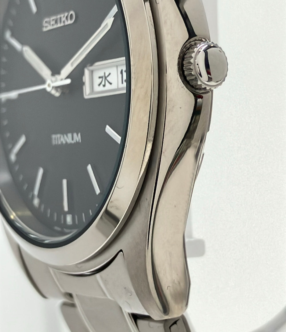 SEIKO 腕時計 クオーツ ブラック 7N43-9090 メンズ セイコー