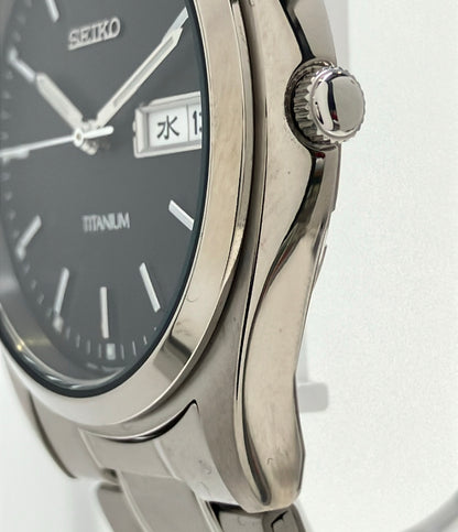 SEIKO 腕時計 クオーツ ブラック 7N43-9090 メンズ セイコー