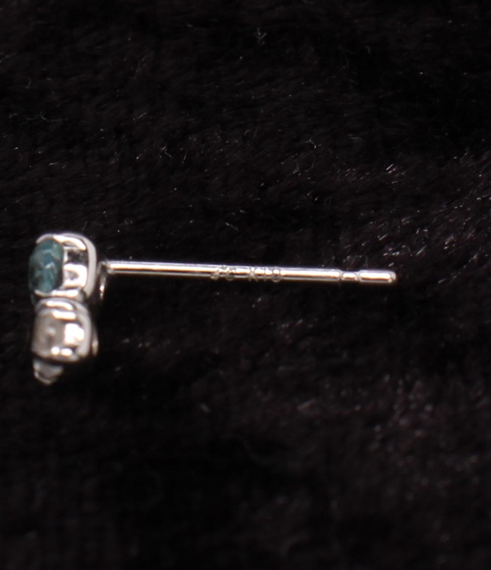 美品 4℃ ピアス K10 ブルートパーズ スイング レディース ヨンドシー