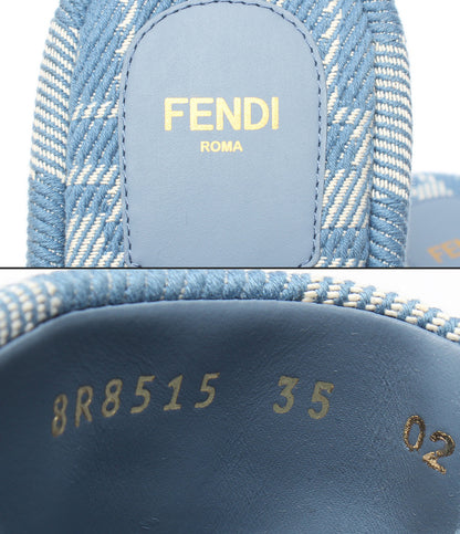 美品 FENDI サンダル 厚底 デニムエフェクト ジャカード サンシャイン プラットフォーム 8R8515 レディース SIZE 35 (22.5cm) フェンディ