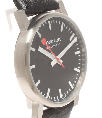 MONDAINE 腕時計 クオーツ ブラック レディース メンズ モンディーン