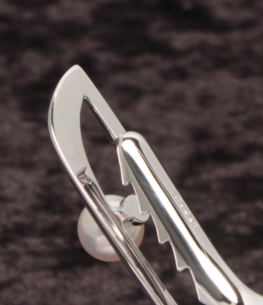 美品 MIKIMOTO タイバー タイピン SV パール 7.4mm メンズ ミキモト