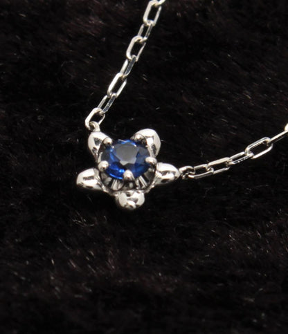 美品 ヨンドシー ネックレス K10 サファイア フラワーモチーフ レディース 4℃