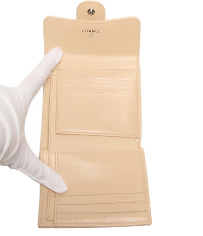 シャネル 三つ折り財布 シルバー金具 クラシックスモールフラップウォレット レディース CHANEL